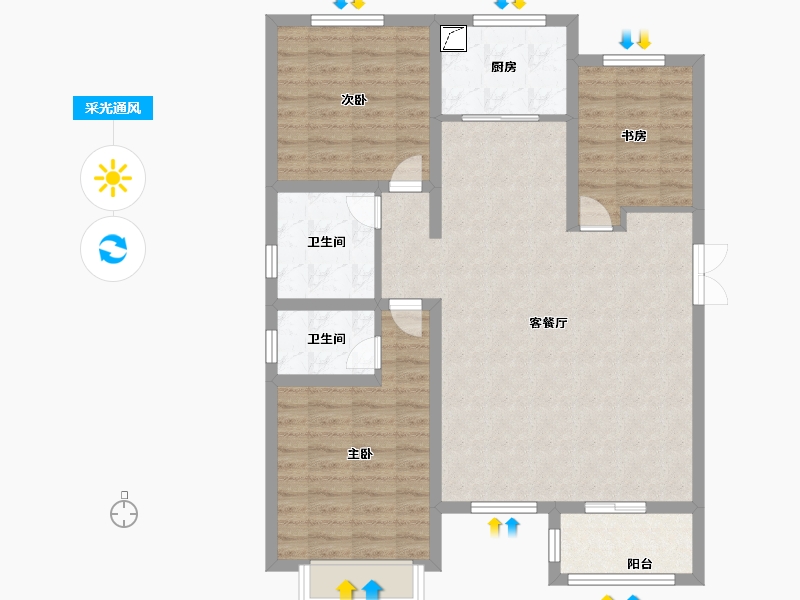 河北省-衡水市-世纪名郡-97.00-户型库-采光通风