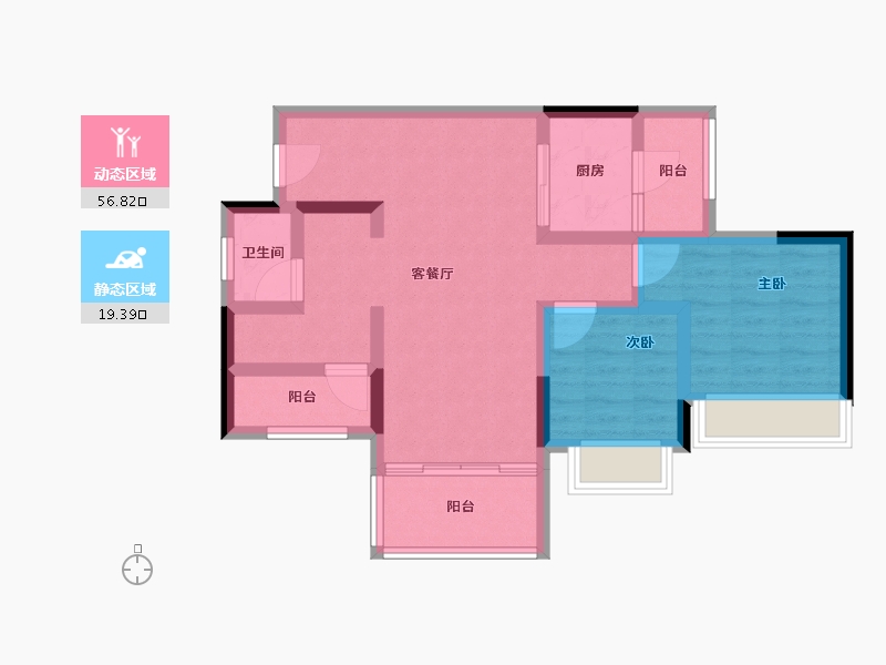 广东省-广州市-​龙光玖誉府-66.40-户型库-动静分区