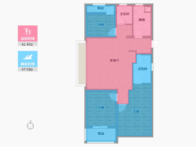 浙江省-宁波市-保利翡翠城市和光城樾-79.18-户型库-动静分区