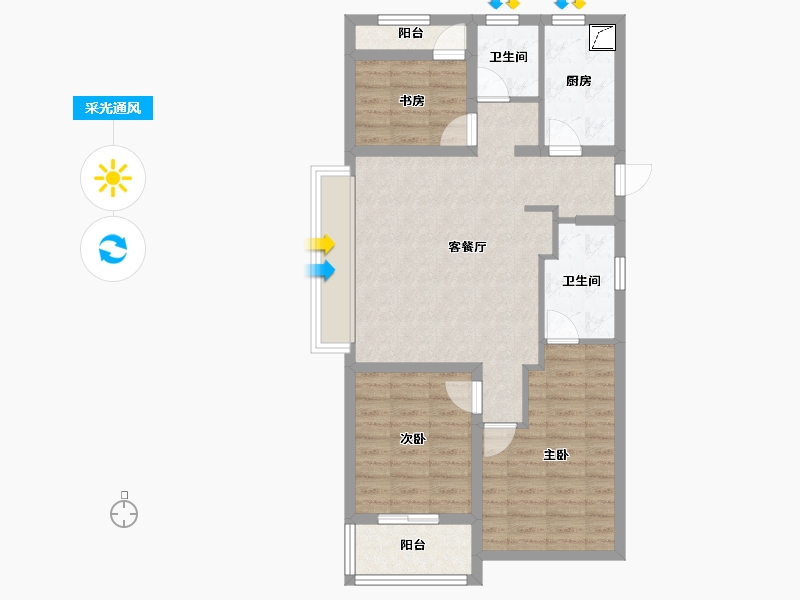 浙江省-宁波市-保利翡翠城市和光城樾-79.18-户型库-采光通风