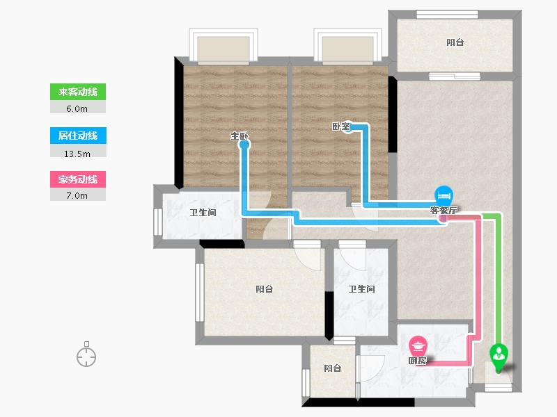 广东省-肇庆市-海缙蓝湾-86.00-户型库-动静线