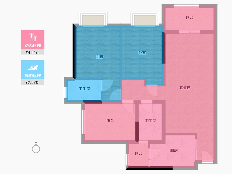 广东省-肇庆市-海缙蓝湾-86.00-户型库-动静分区