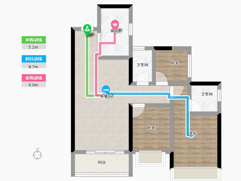 广东省-广州市-信达珺悦蓝庭-71.20-户型库-动静线