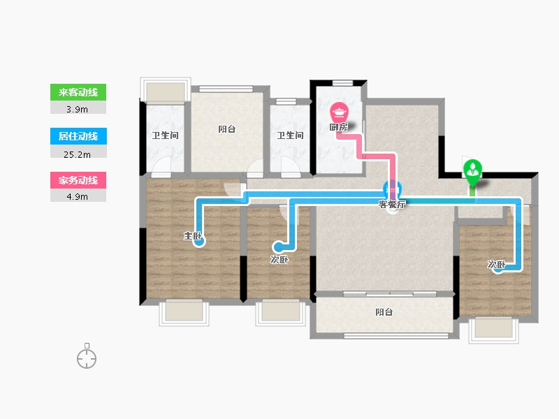 湖南省-长沙市-新城观山印-111.84-户型库-动静线