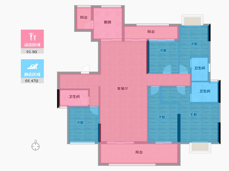 湖南省-长沙市-招商雍山湖-143.62-户型库-动静分区