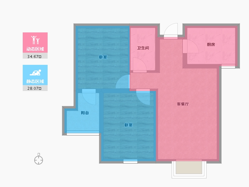 河北省-石家庄市-绿地新里城西斯莱公馆-55.04-户型库-动静分区