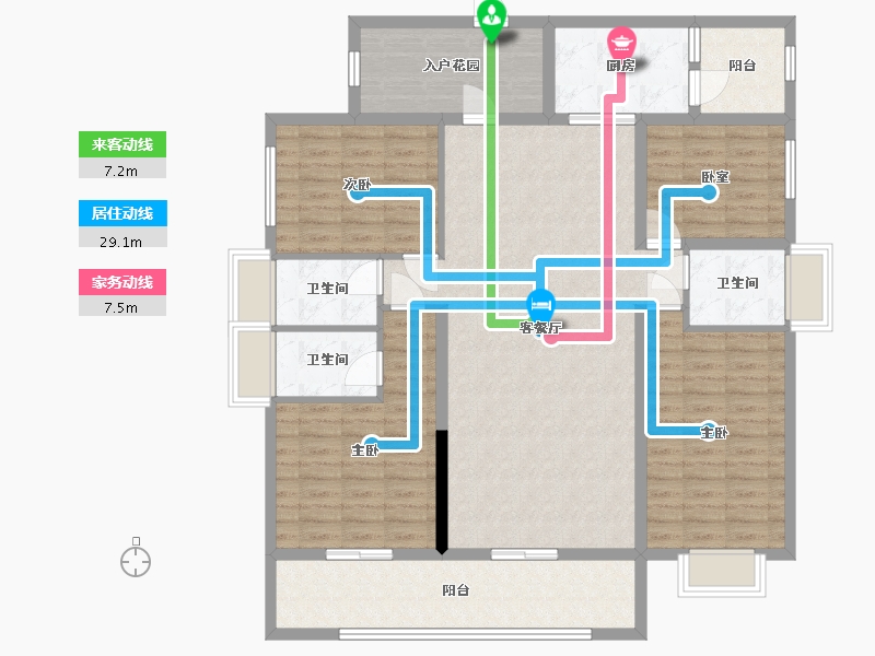 广东省-云浮市-筠城·翰林春天-143.06-户型库-动静线