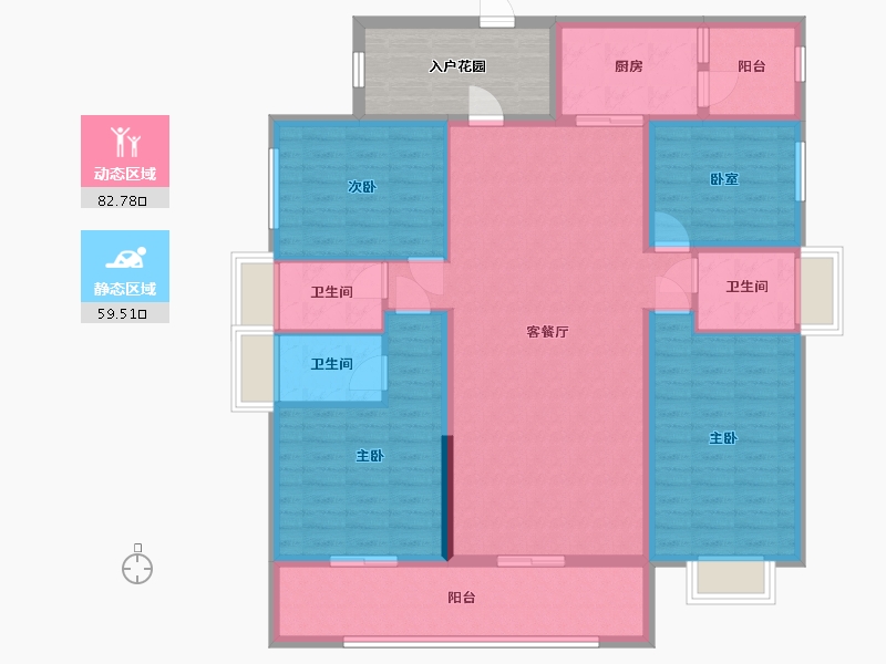 广东省-云浮市-筠城·翰林春天-143.06-户型库-动静分区