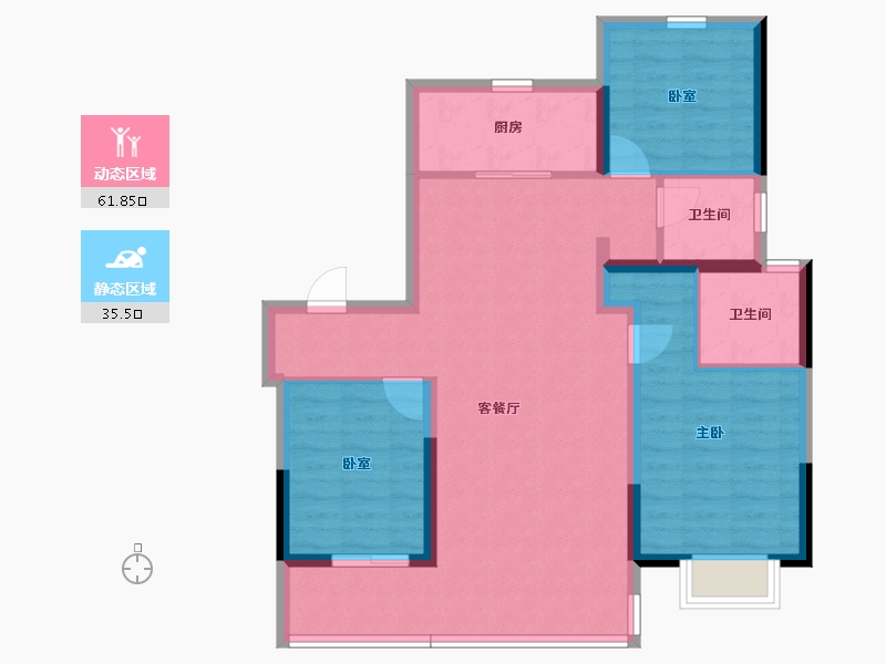 河北省-石家庄市-金地峯汇-87.16-户型库-动静分区