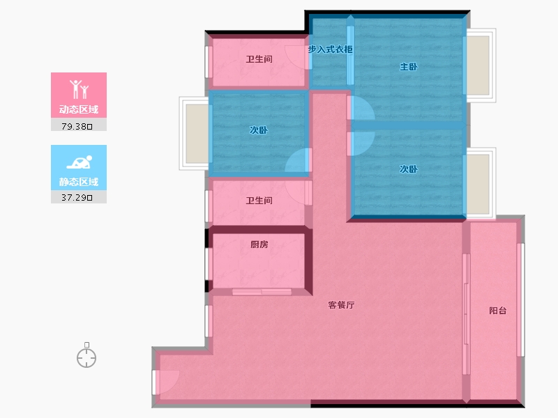 江西省-南昌市-洪大合悦滨江-104.09-户型库-动静分区