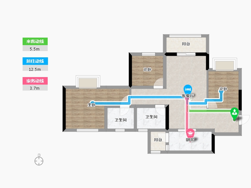 四川省-成都市-枫丹新悦-75.56-户型库-动静线