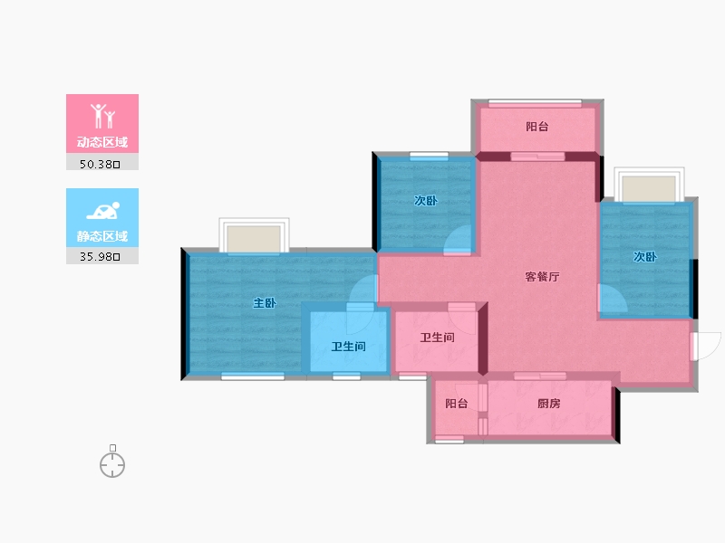 四川省-成都市-枫丹新悦-75.56-户型库-动静分区