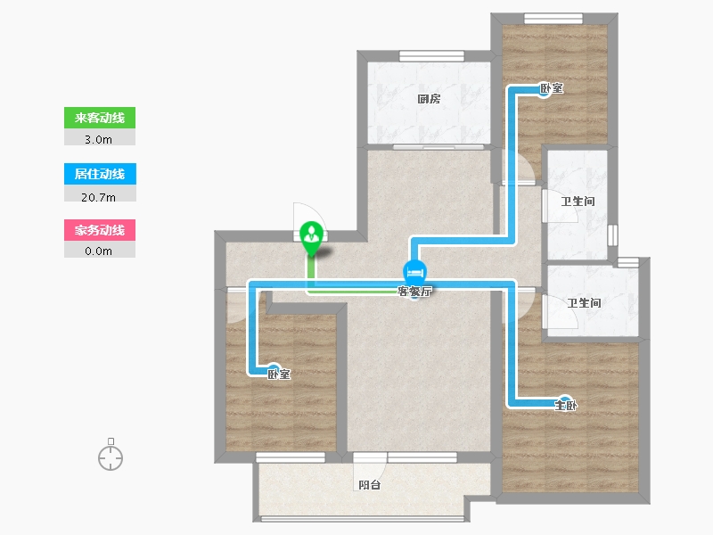 山东省-潍坊市-桃源金茂悦-77.35-户型库-动静线