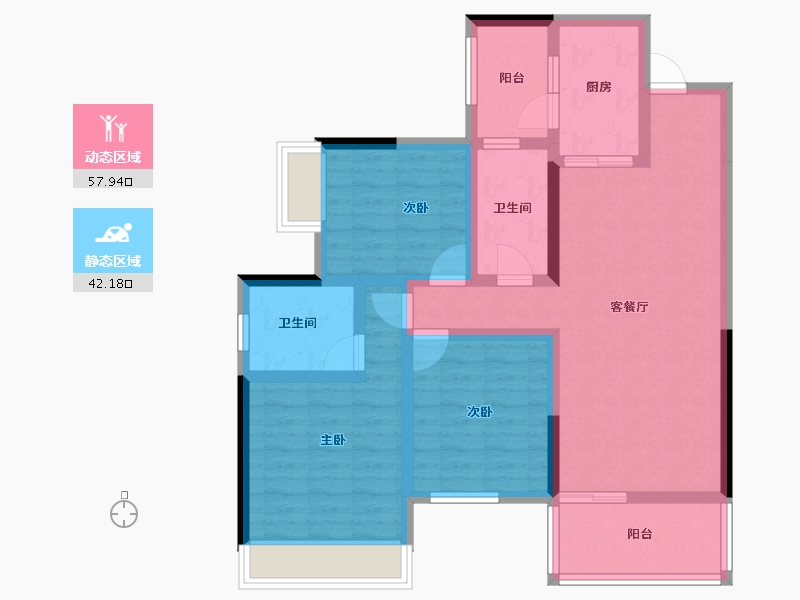 四川省-成都市-华润置地时代之城-87.58-户型库-动静分区