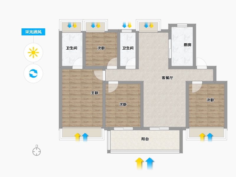 江苏省-南通市-东新家园-102.50-户型库-采光通风