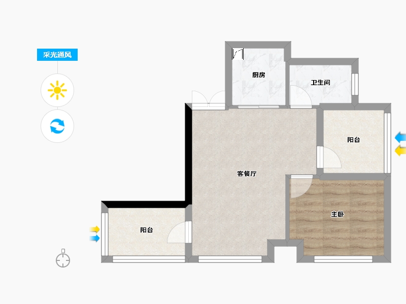 广西壮族自治区-南宁市-馨和苑-51.00-户型库-采光通风