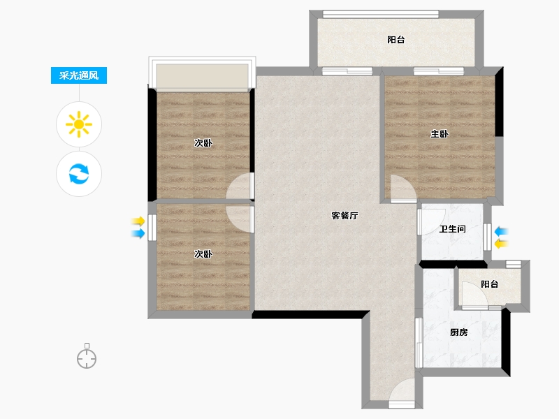 四川省-成都市-南山凌峯-83.51-户型库-采光通风