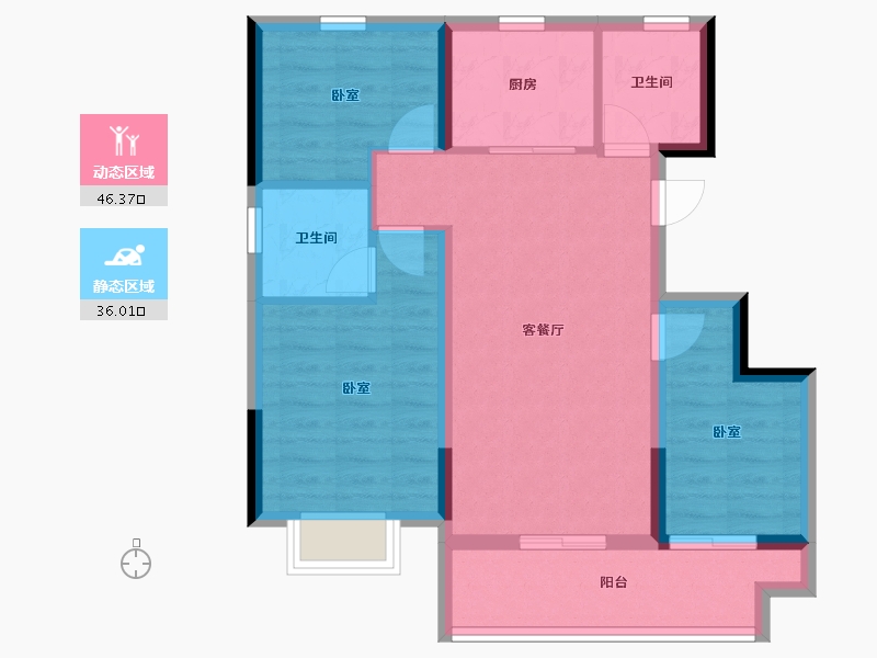 河北省-石家庄市-金地峯汇-73.25-户型库-动静分区