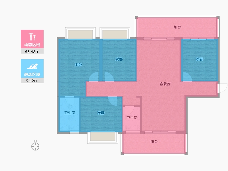 广西壮族自治区-河池市-南桥新城-109.60-户型库-动静分区