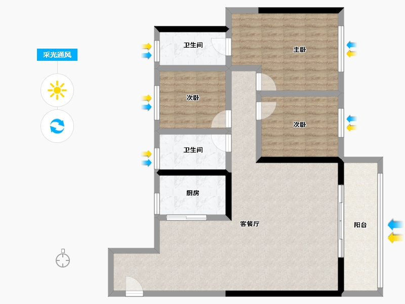 江西省-南昌市-洪大合悦滨江-103.28-户型库-采光通风