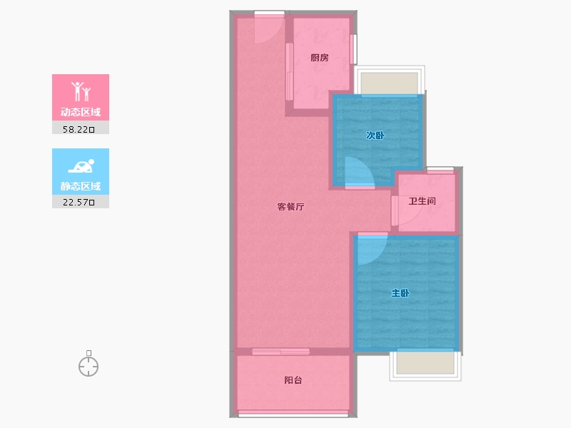 江苏省-南通市-阳光城西欧文澜府-72.01-户型库-动静分区