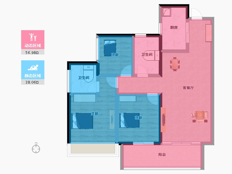 广西壮族自治区-南宁市-阳光城大唐世家-83.48-户型库-动静分区