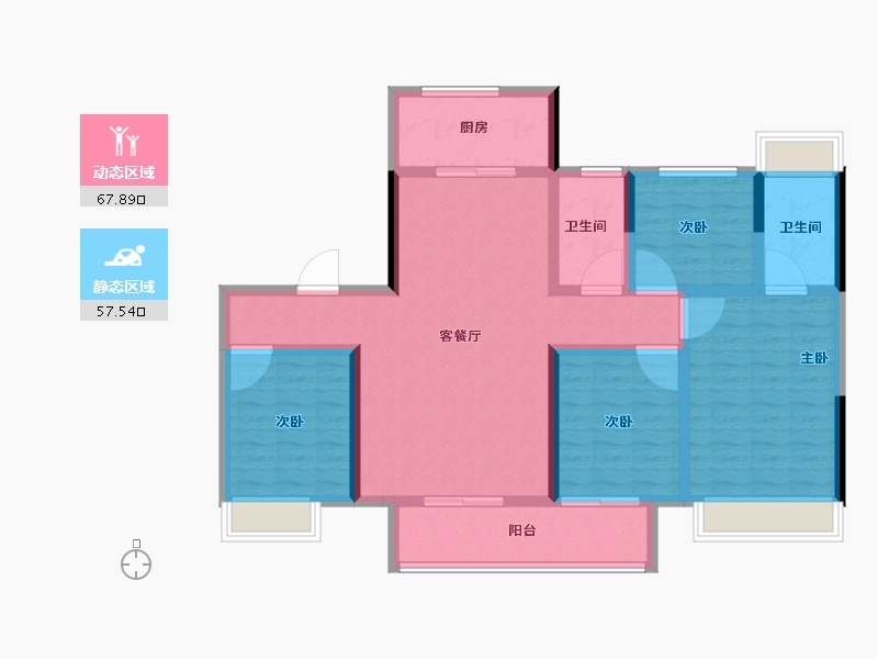 江苏省-南通市-如东碧桂园公园星著-112.00-户型库-动静分区