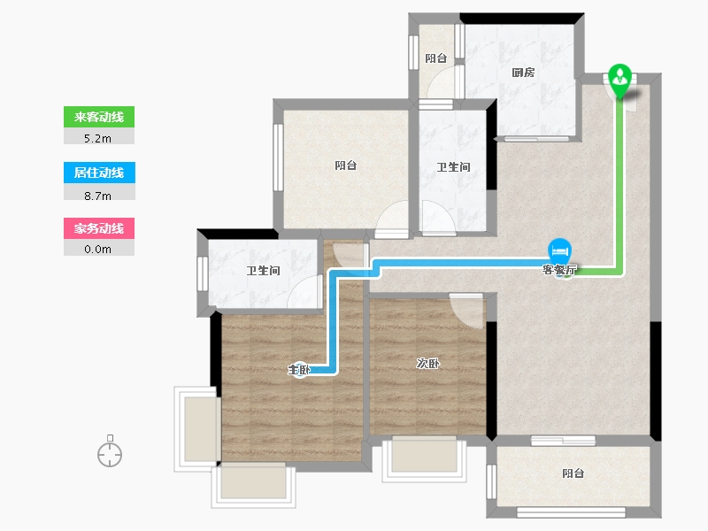 广东省-佛山市-​颐安灏景湾-82.54-户型库-动静线