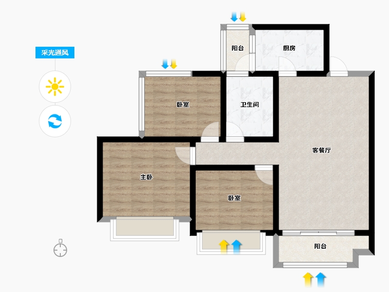 四川省-成都市-人居梧桐屿-80.81-户型库-采光通风