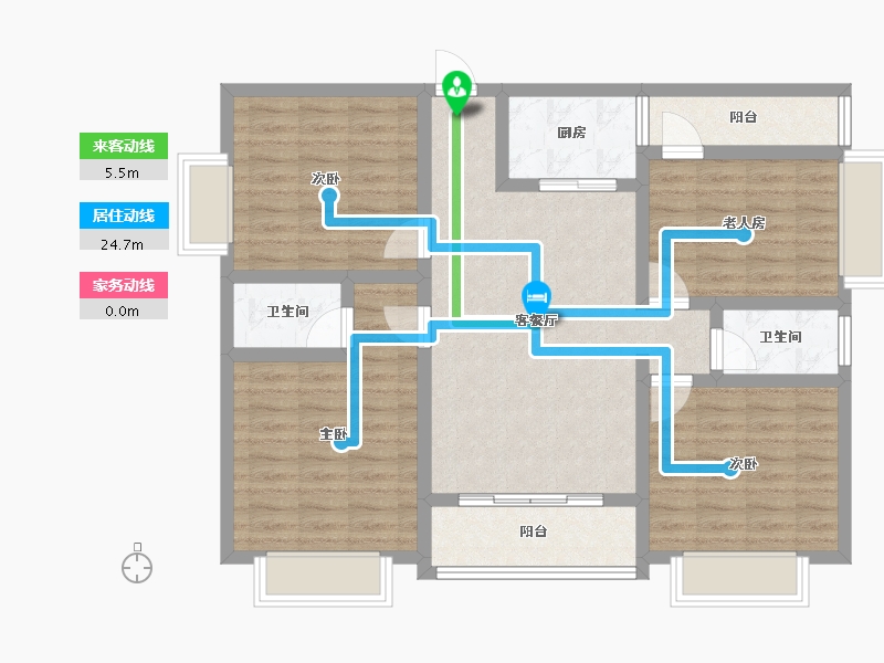 广西壮族自治区-河池市-中山华府-95.27-户型库-动静线