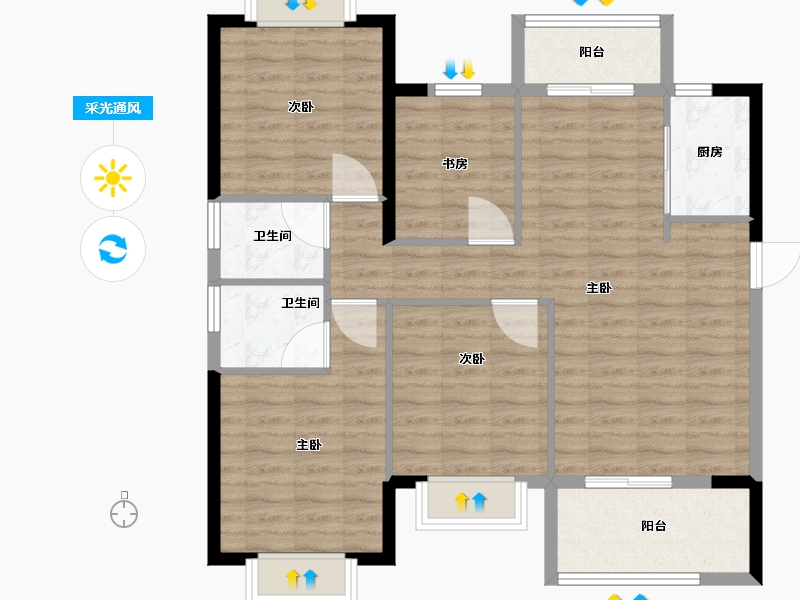 福建省-福州市-天福渔夫岛-96.00-户型库-采光通风