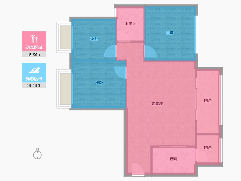 四川省-成都市-雄飞生活广场-73.30-户型库-动静分区