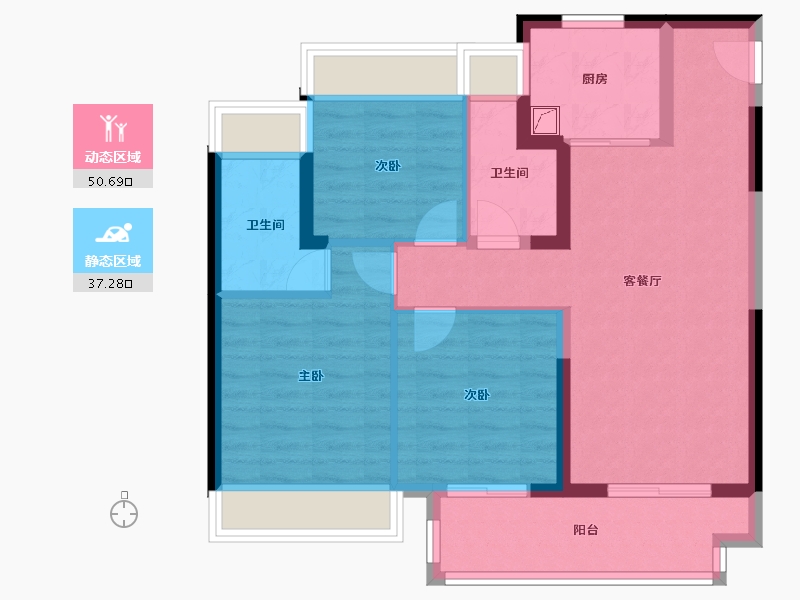 江苏省-无锡市-兰樾雅院-77.28-户型库-动静分区