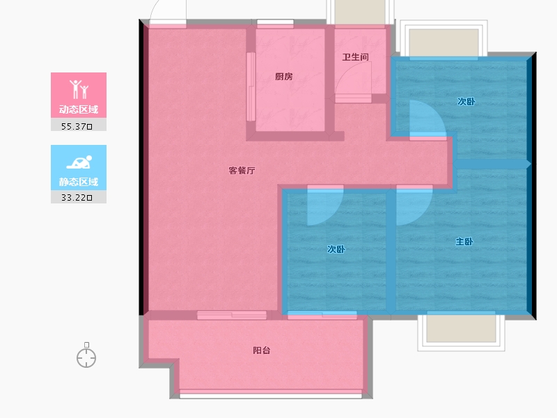 江苏省-南通市-阳光城西欧文澜府-78.41-户型库-动静分区