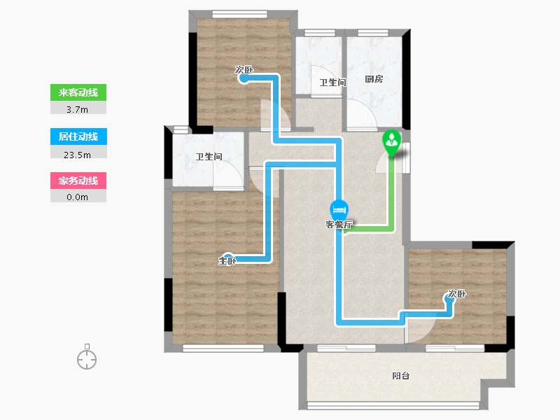 福建省-福州市-龙湖迪鑫紫宸府-88.00-户型库-动静线