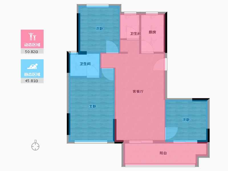 福建省-福州市-龙湖迪鑫紫宸府-88.00-户型库-动静分区