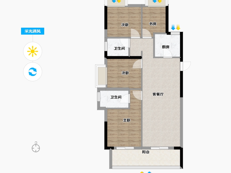 福建省-福州市-滨海金茂智慧科学城-75.93-户型库-采光通风