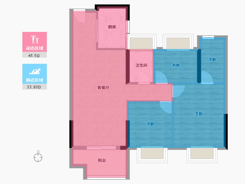 福建省-福州市-长乐融信澜山-71.01-户型库-动静分区