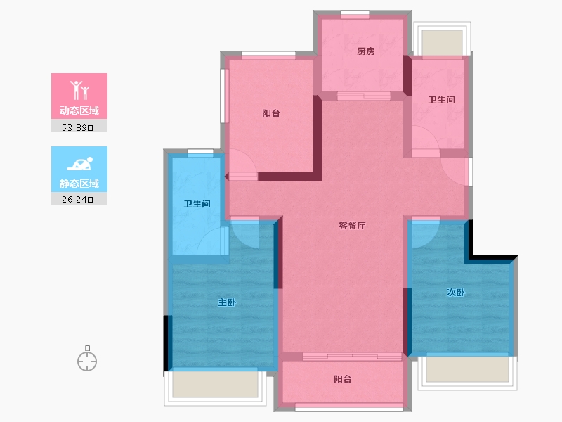 广东省-广州市-​龙光玖誉府-69.99-户型库-动静分区