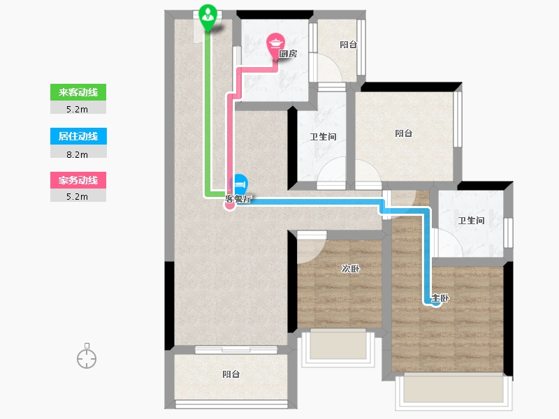 广东省-广州市-​龙光玖誉府-71.20-户型库-动静线