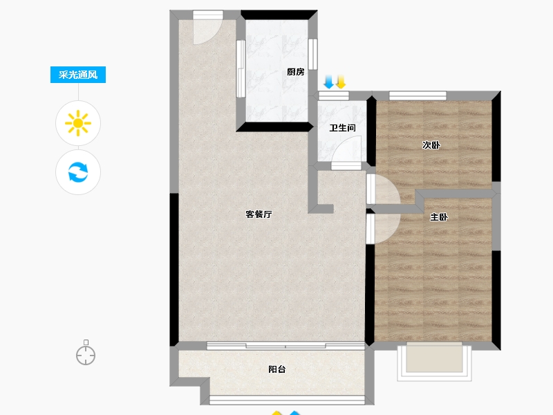 江苏省-南通市-如东碧桂园公园星著-68.00-户型库-采光通风