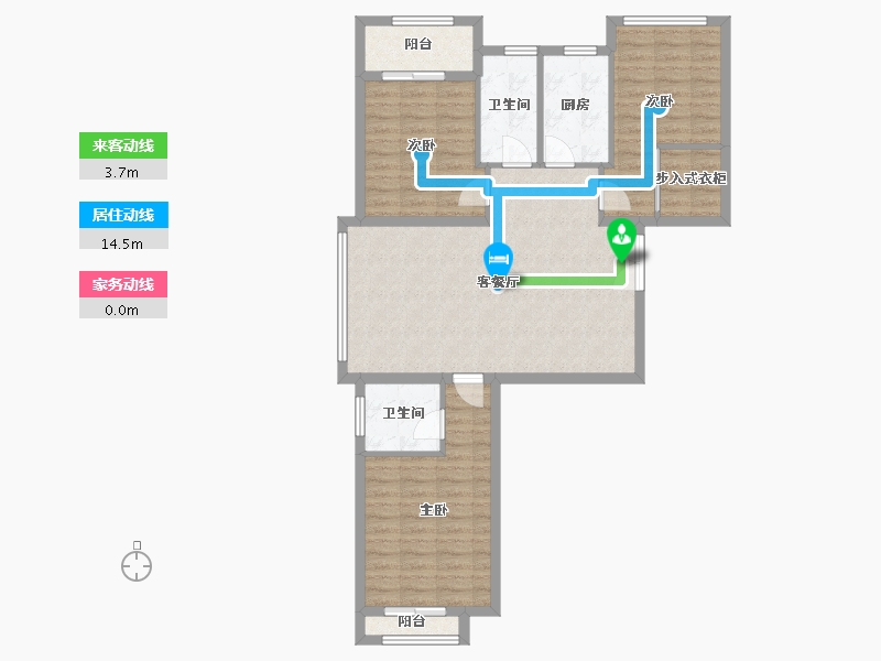 浙江省-金华市-龙祈新居-95.04-户型库-动静线