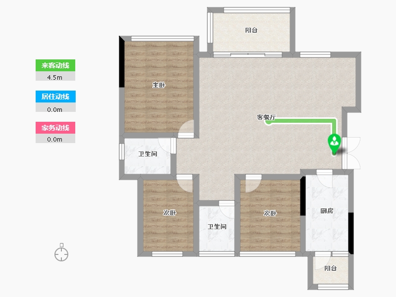 四川省-成都市-澜岸听溪-95.56-户型库-动静线