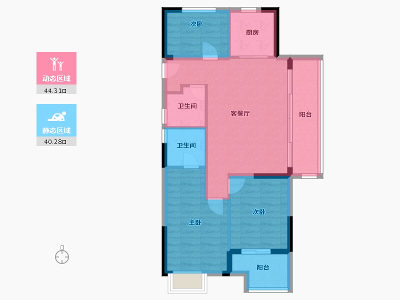 浙江省-绍兴市-新昌碧桂园珺悦-76.00-户型库-动静分区