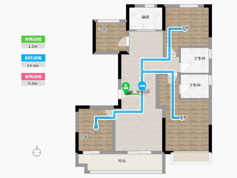 浙江省-绍兴市-新昌碧桂园珺悦-104.04-户型库-动静线