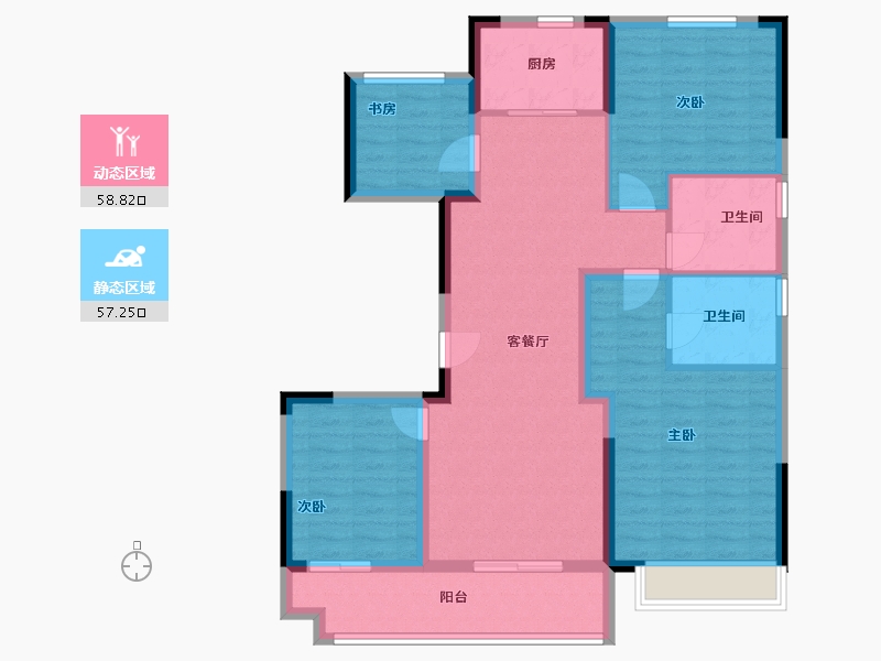 浙江省-绍兴市-新昌碧桂园珺悦-104.04-户型库-动静分区