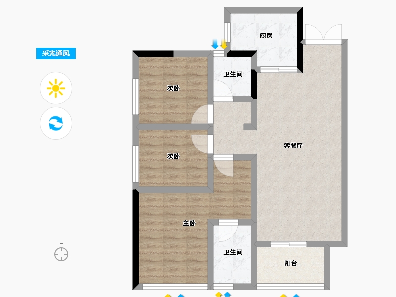 四川省-成都市-澜岸听溪-77.04-户型库-采光通风