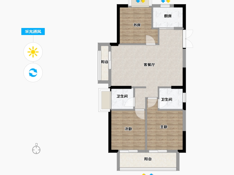 福建省-福州市-榕发观湖郡-80.00-户型库-采光通风