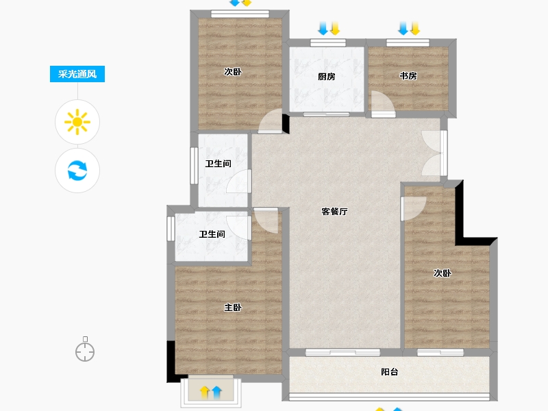 浙江省-金华市-中交碧桂园澄庐-99.00-户型库-采光通风