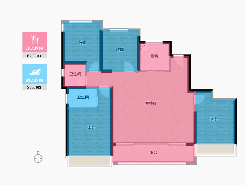 浙江省-温州市-金钰华庭-102.98-户型库-动静分区